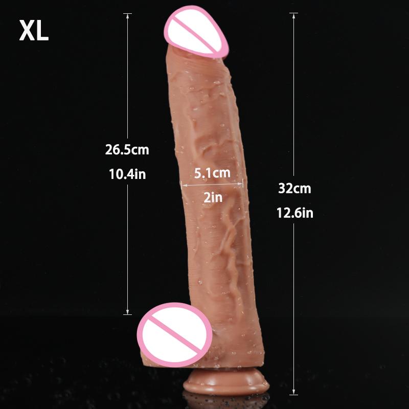 Realistic Silicone Huge Dildo Sex Toy For Women With Thick Glans Powerful Suction Cup Stiff Cock Big Penis Real Dong