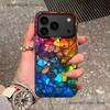 Colorful Glass For iPhone 17,16,15,14,13,12,11,Pro,MAX,Plus Black Shockproof Candy Matte Cover