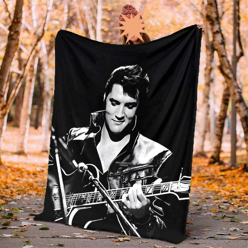 Elvis Flanelldecke Weich Warm Ganzjahresdecke, Design für Camping, Autoreisen, Wandern Sofa, Bett, Büro Perfektes Geschenk für Partys