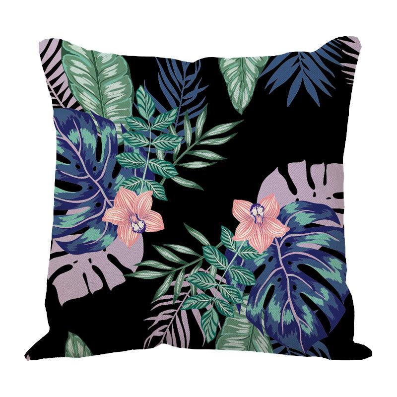 Linen Pillowcase Ins Tropical Plants Home Decoration Supplies Nordic Green Plants Design Sand Cushion Cover