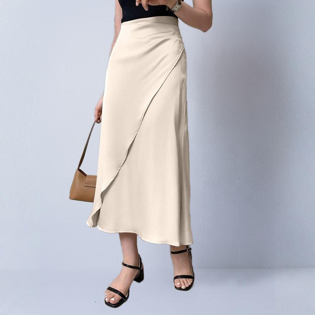 Women's Elegant And Fashionable Knitted -color Midi Skirt