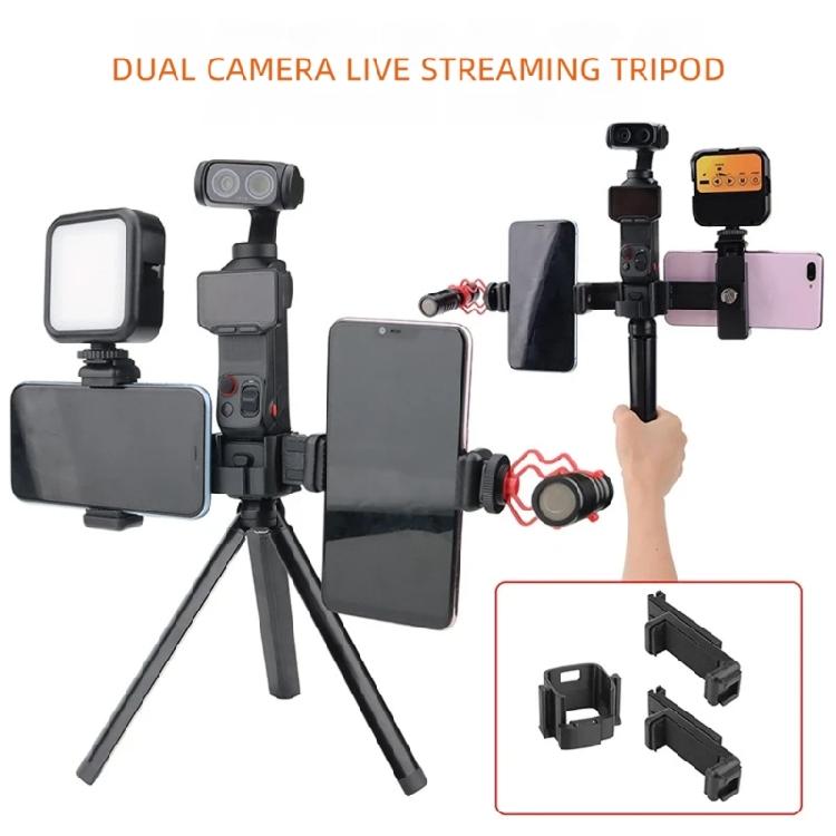 Expandable Phone Recording Mount Kit for 2.36-3.94Inch Double Phone Live Streaming,Support Bracket for Creators Workflows