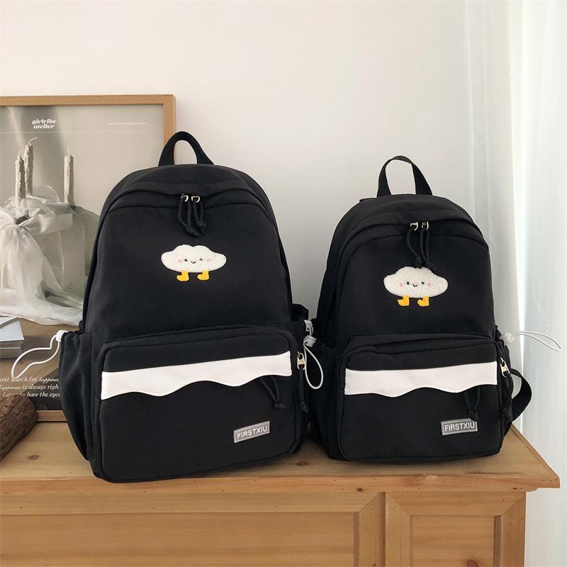 Cartoon Women's Backpack Student Large Capacity School Bag Color Block Campus Backpack
