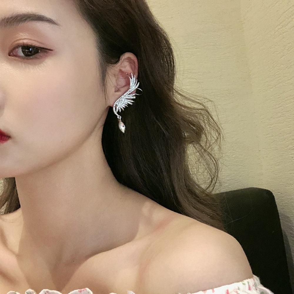 Angel Wing Pendant Earrings For Lady High End Crystal Water Drop Earrings Party Wedding Banquet Jewelry Gifts