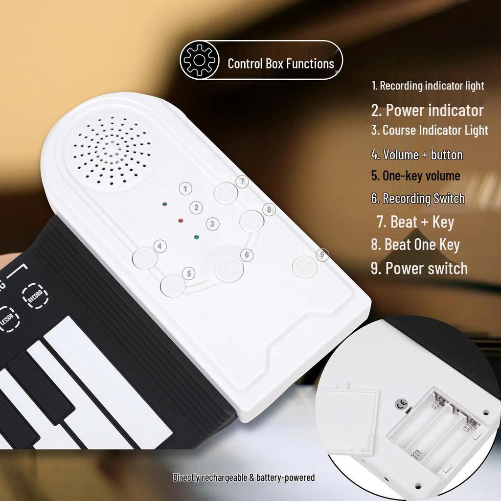 Portable 49-Key Folding Electronic Piano - Beginner Keyboard Instrument