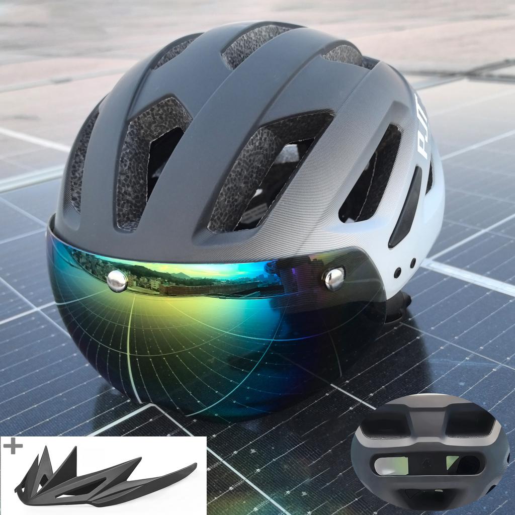Kask Rowerowy Pjt Z Goglami Przeciwsłonecznymi Męski Daszek Przeciwsłoneczny Kask Rowerowy Okulary Przeciwsłoneczne Kask Rowerowy Szosowy Mtb Kask Rowerowy Sportowy Z Goglami E-Bike