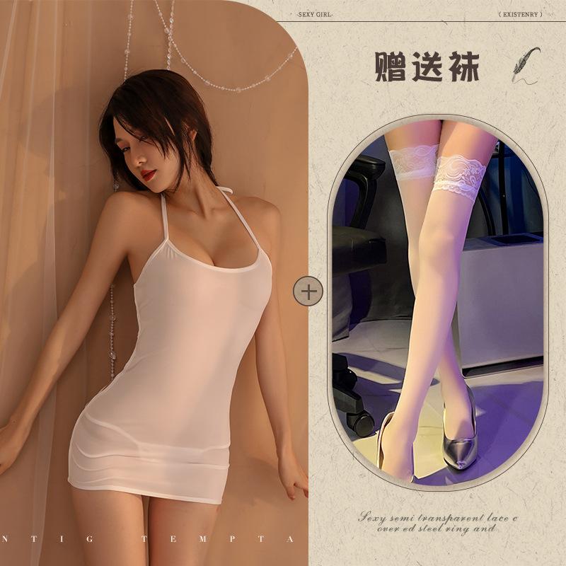Sexy Hollow Hip Skirt Women's Sex Suspender Nightdress Hot U-shaped Breasts Passion Free Sex Underwear