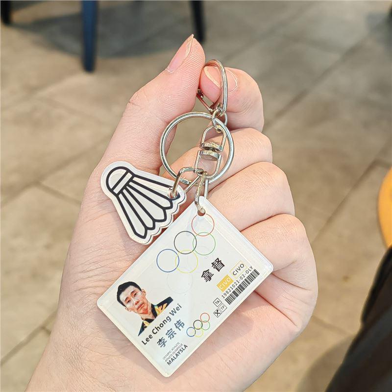 Tian Xiangyu Badminton Backpack Pendant: Acrylic Keychain Gift for Couples Standard