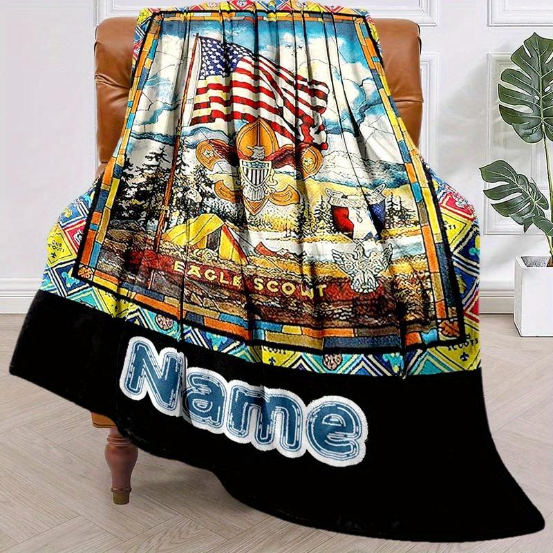 Eagle Style Customize Your Name Blanket Warm Comfortable And Soft Blankets Are Suitable For Home Lunch Break Blanket Office Sofa Sofa Gift To