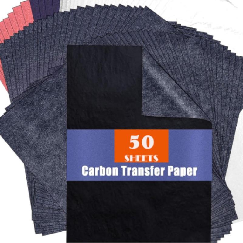 50 Stück A4 Graphit-Übertragungspapier Zeichenpapier Kopiergraphitpapier zum Zeichnen von Mustern Skizzen Leinwand Stoff