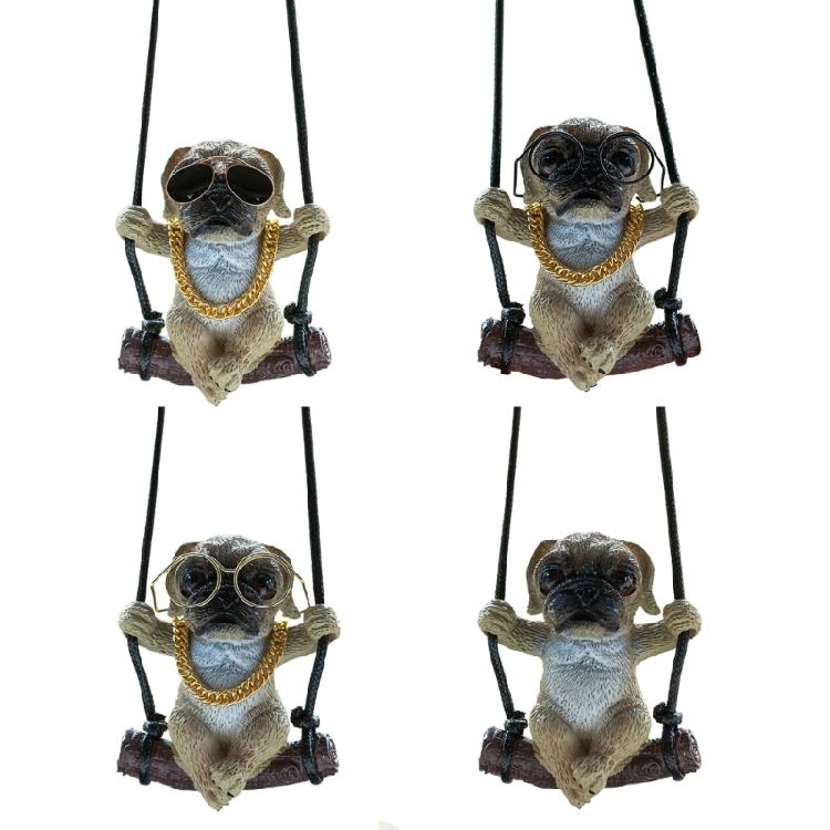 Cute Dog Car Rearview Mirror Ornaments Hanging Pendants Keychain Accessories
