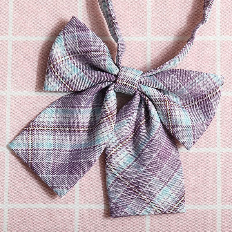 Jk Japanese Plaid Korean Version Of Collar Flower Graduate Female Collar Flower College Wind Streamer Jk Bow Shirt Accessories Sailor Suit