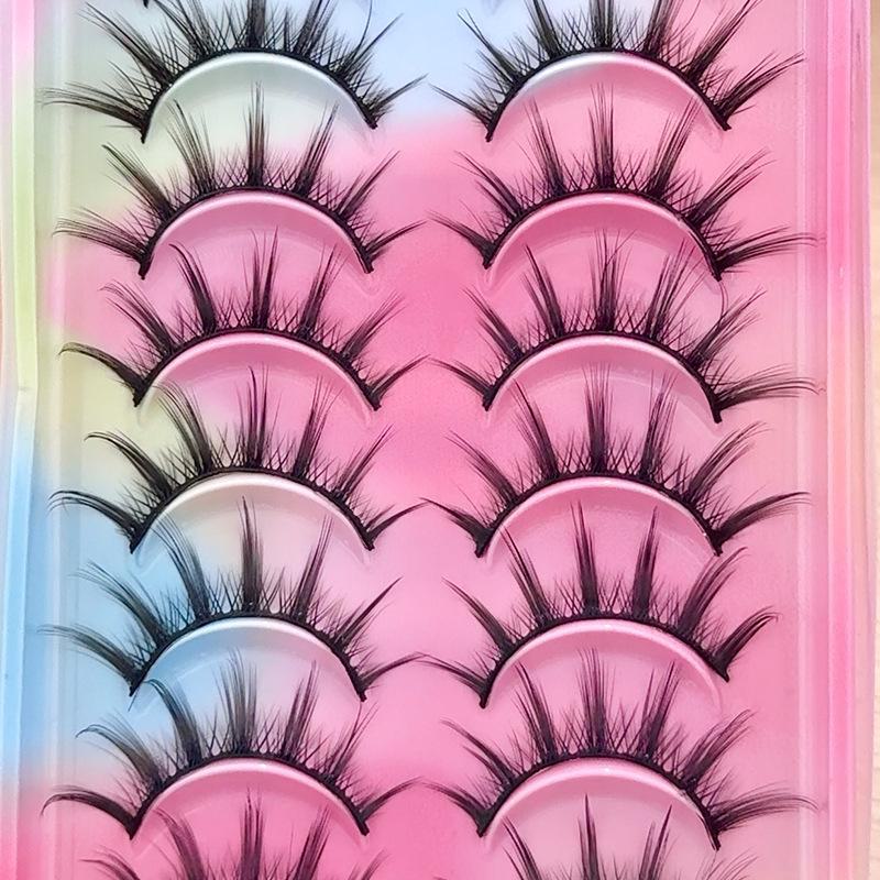 009: 10 Pairs Full-Length False Eyelashes - Natural Thick Barbie Style