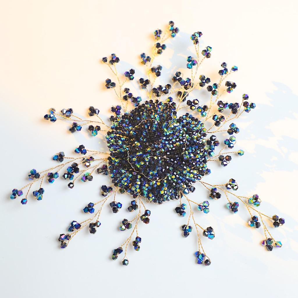 Luxury Crystal Beaded Floral Brooch and Hair Clip DIY Kit