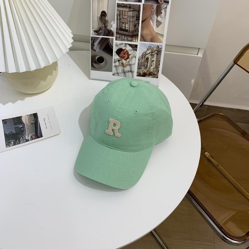 New Embroidery Letter R Baseball Cap Summer Solid Women Ponytail Hats Men Baseball Cap Cotton Outdoor Simple Visor Casual Cap