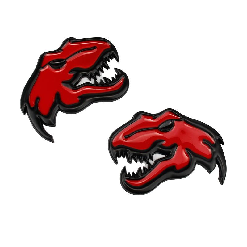 Bil metall Tyrannosaurus Rex Velociraptor Raptor Dinosaur Logo Bagasjerom Body Badge Emblem Dekaler Dyrestyling-klistremerke