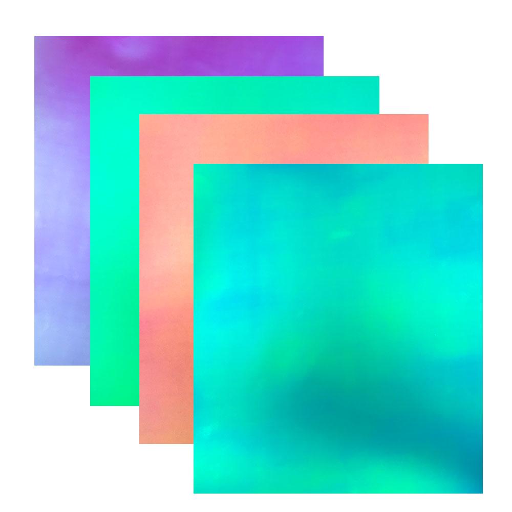 12 X 10inch Iridescent Adhesive Vinyl Sheet Film Sticker DIY Christmas Festival Party Wall Glass Cups Home Decoration For Cut