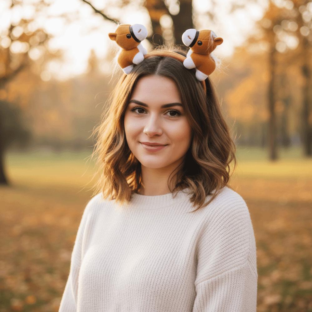 Pony Horse Hair Hoop Mascot Plush Horse Headband Exquisite New Year Headband  Women