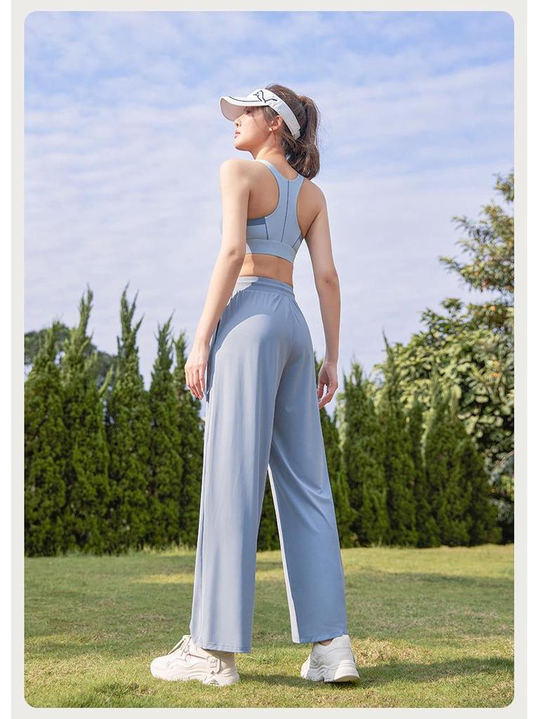 Plus Size Women's Sun Protection Nylon Draping Pants - Spring/Summer Casual Straight-Leg Slimming Wide-Leg Ice Silk.