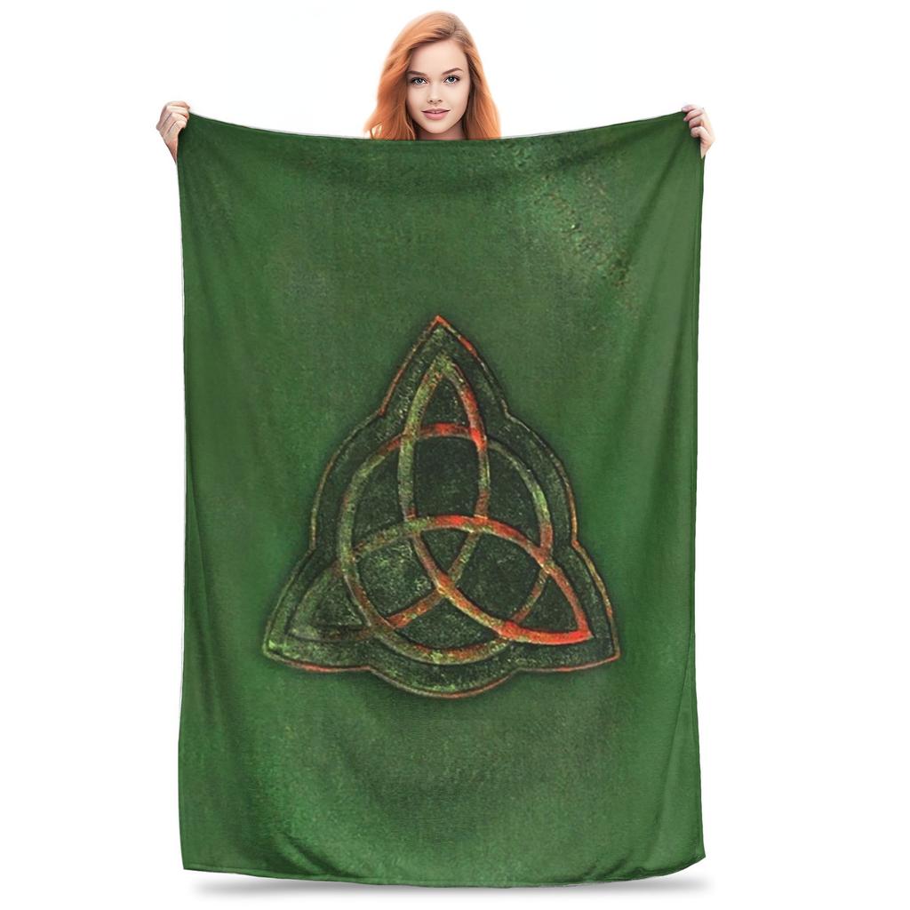 Book of Shadows - Charmed Triquetra Design Blanket Warm Fleece Sofa Throw Blanket for Couch Bedding Office Throws Bedspread