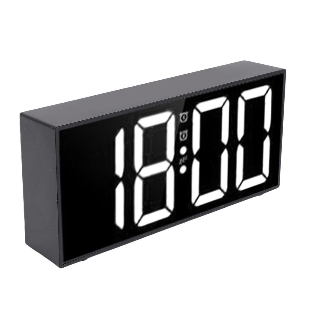 Lauter Doppelwecker 7,4 Zoll Spiegel LED 3 Modi Vibrationswecker mit Bettvibrator unter dem Kissen für Tiefschläfer