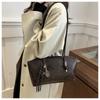 PU Leather Shoulder Bag For Women Y2K Simple Fashi Girl Handbag Large Capacity Female Bag Solid Color Retro Tote Bags