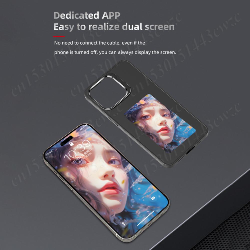 NFC Fonksiyonlu Telefon Kılıfı E Ink Ekran Telefon Kılıfı NFC APP Yenileme AI Telefon Kılıfı iPhone 15 PRO Max DIY Kılıfları E Ink Telefon Kılıfı