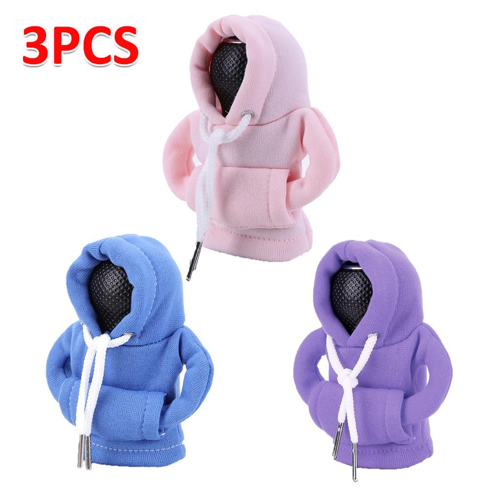 3-1pcs Hoodie Car Gear Shift Cover Manual Handle Gear Sweatshirt Change Lever Cover Gearshift Hoodie Car Gear Shift Knob Cover