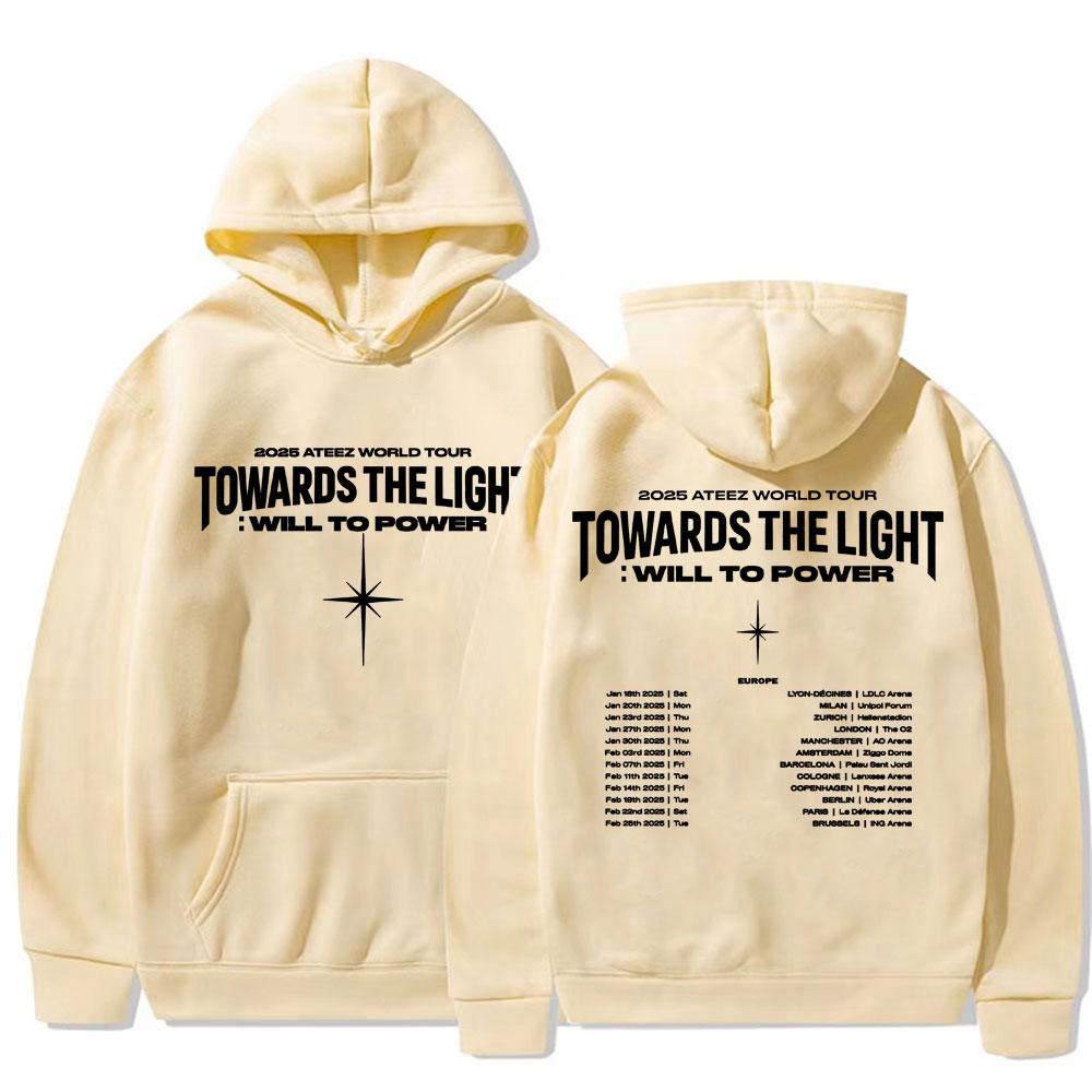

2025 Ateez World Tour Towards The Light: Will To Power Pullovers Men Women Korean Fashion Hip Hop Long Sleeve Sweatshirt Hoodies 3XL