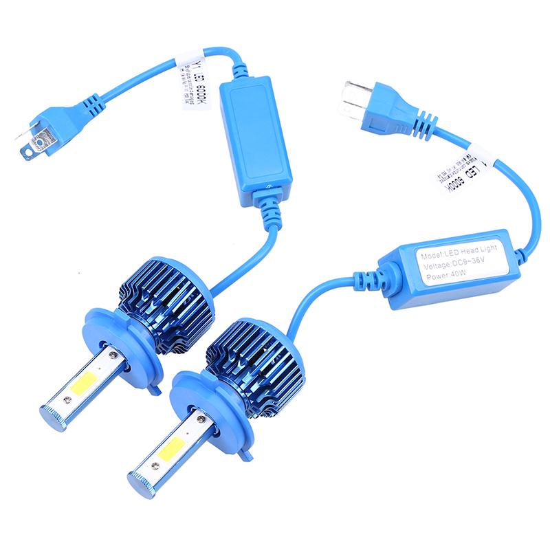 Car LED Headlight Bulb 9006 HB4 H1 H4 Hi-Lo H11 H7 H3 6000K White Beam 40W 12V 24V Universal Fog Lamp Car Accessories