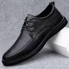 Men's Autumn Genuine Leather Soft Sole Casual & Business Shoes, British Style, Large Size, Breathable Cowhide.