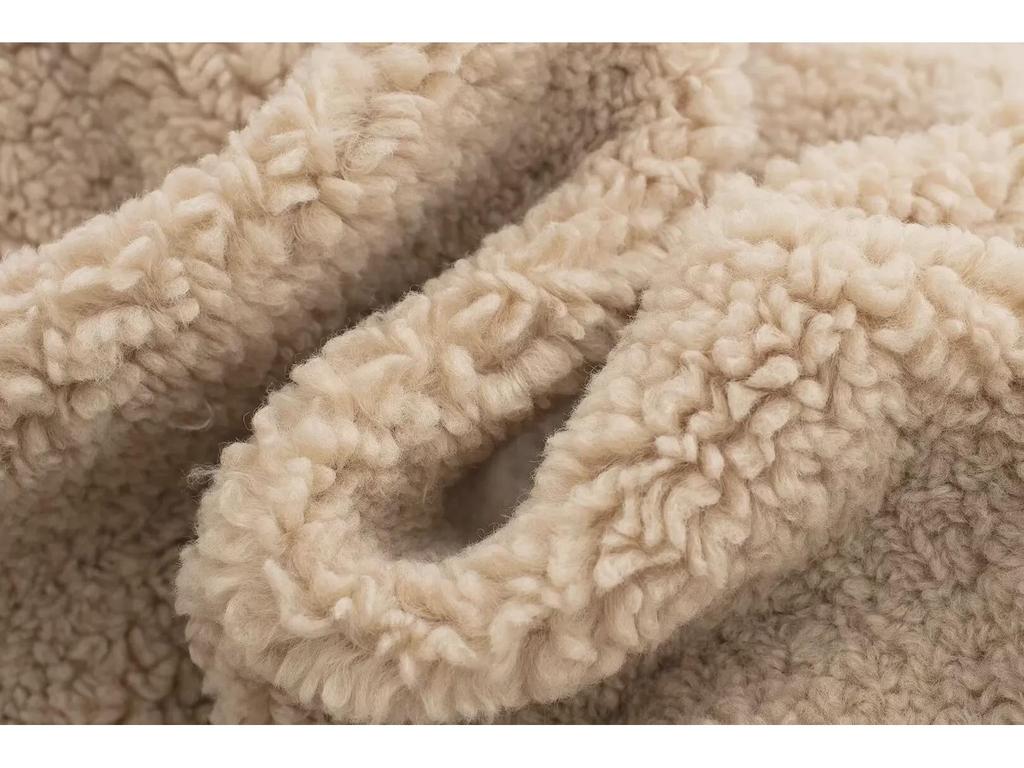 Evropský a americký styl dámský zimní dvouřadý dlouhý kabát z jehněčí kůže