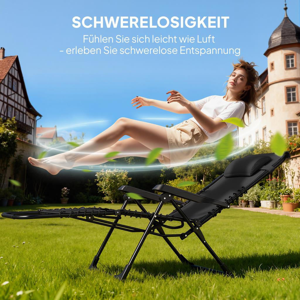 Gartenliege Set 3 Piece Sun Lounger With Tea Table 2 Deck Chairs Cushions Outdoor Lounger 90x56x110 Cm Black