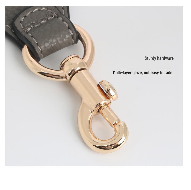 Women's Faux Leather Shoulder Strap Bag Accessory - Imitation Cowhide, Single Wide Short Handheld Strap