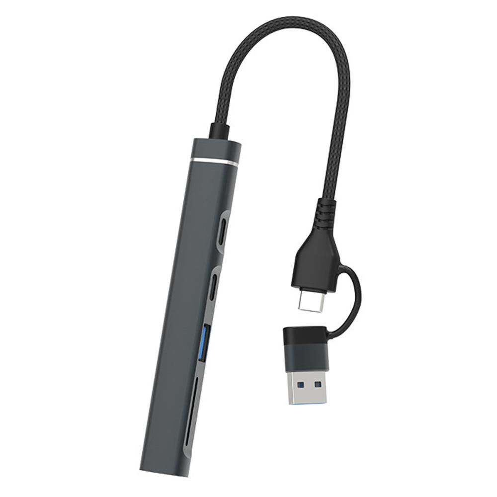 

CHB025S USB-C Hub USB-A Multiport Docking Station with USB 2.0,2xUSB-C SD/TF Card Reader for Laptop/PC As Shown A