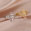 Irish Celtics Knot Rings Women Stainless Steel Vintage Trinity Triquetra Amulet Open Rings Jewelry Birthday Gift