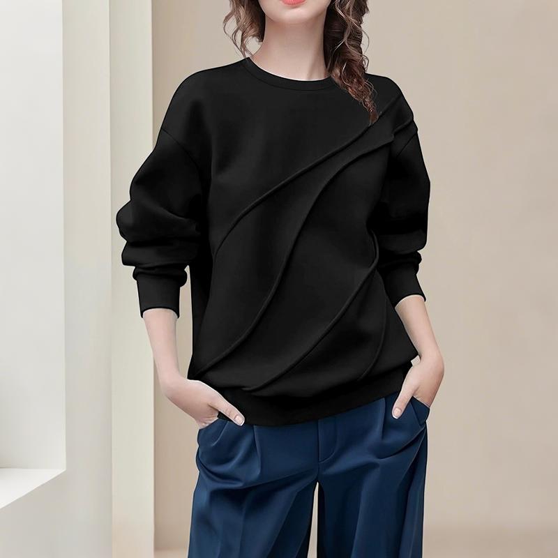 ZANZEA Women Casual Round Neck Loose Autumn Long Sleeve Blouse