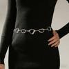 Simple Irregular Round Ring Waist Belts Fringes Chain Women Circle Metal Chain Belts Geometric Long Hollow Waistband