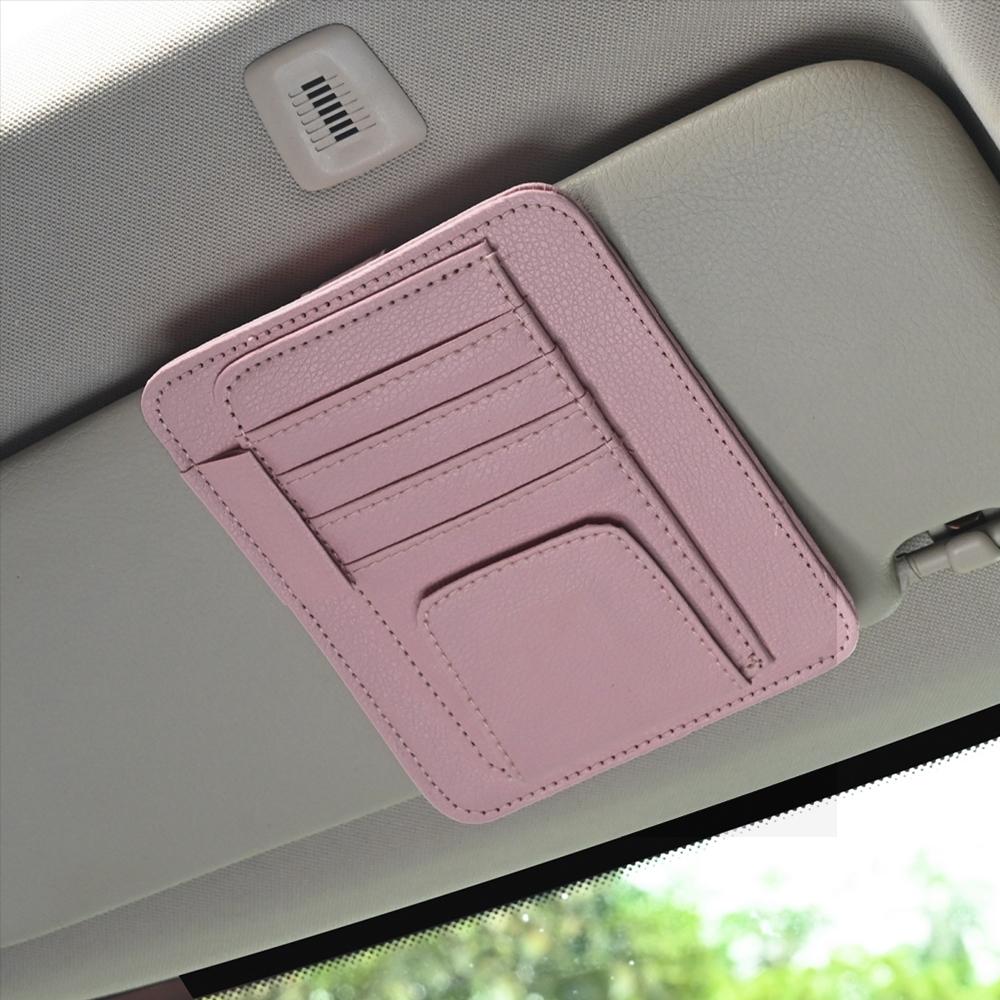 Car Sun Visor Card Clip Sunglasses Storage Box Magic Tape Clip Universal Auto Truck Internal Card Holder Sunshade Accessories