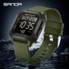 SANDA 2194 Fashion Casual Sport Digital Watch Square Multifunction Date Display Silicone Strap Suitable for Boys and Girls Watch