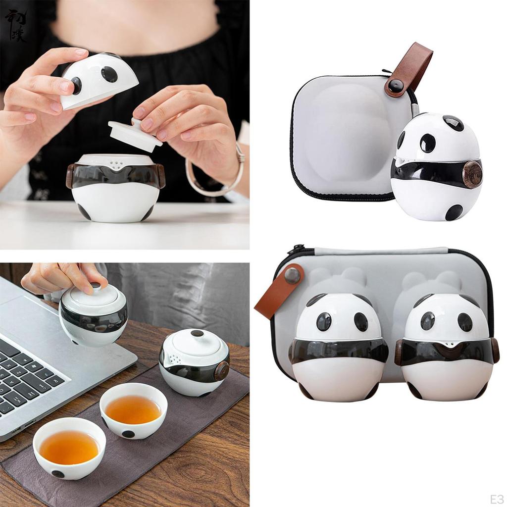Service à Thé Voyage Portable - Théière Porcelaine + 3 Tasses + Boîte à Thé - Kung Fu Tea Set Chinese