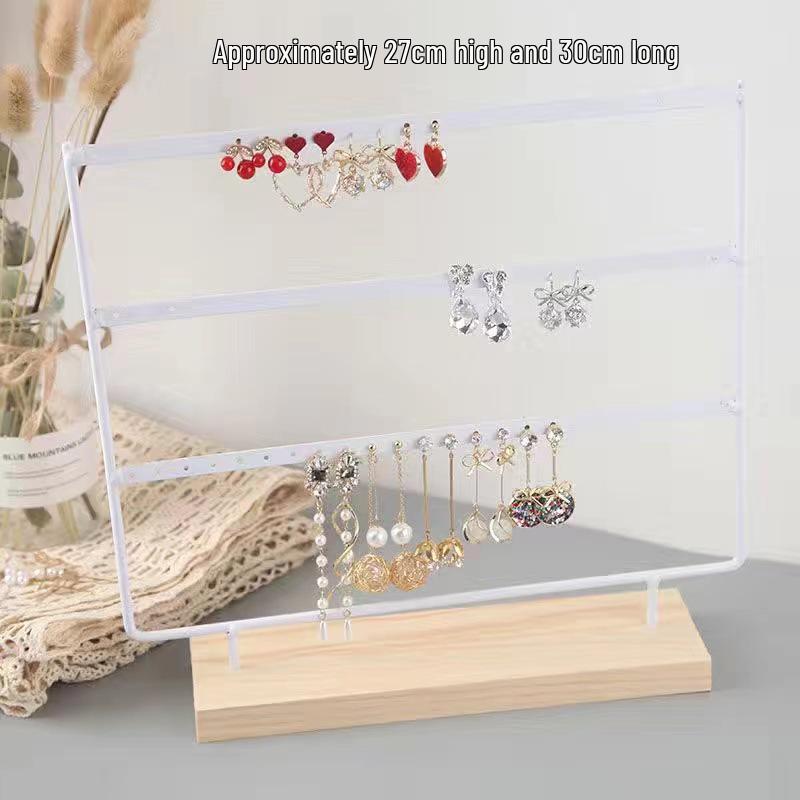 Wooden Desktop Earring Holder and Jewelry Display Stand