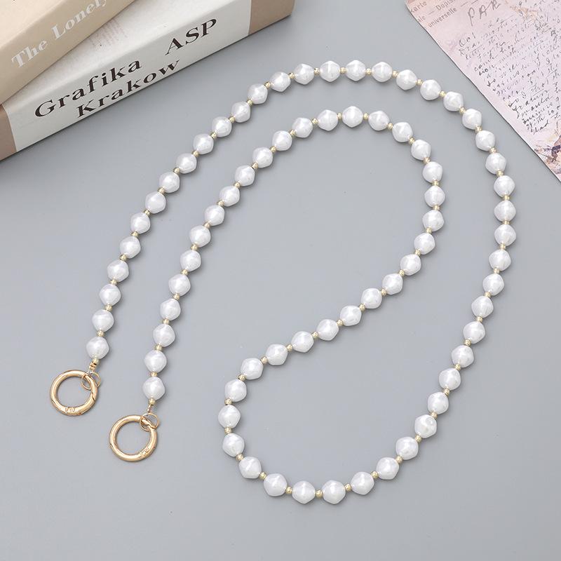 Handmade Pearl Crossbody Phone Case Lanyard with Beaded Charm