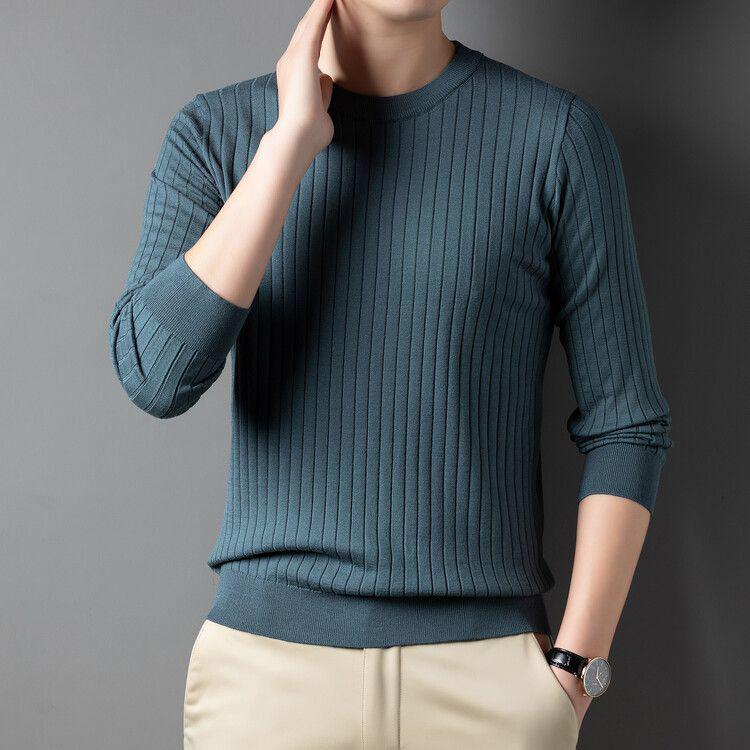 

Мужской модный вязаный свитер облегающего кроя - Большой размер, Длинный рукав, Весна/Осень 3XL 165-185 lbs