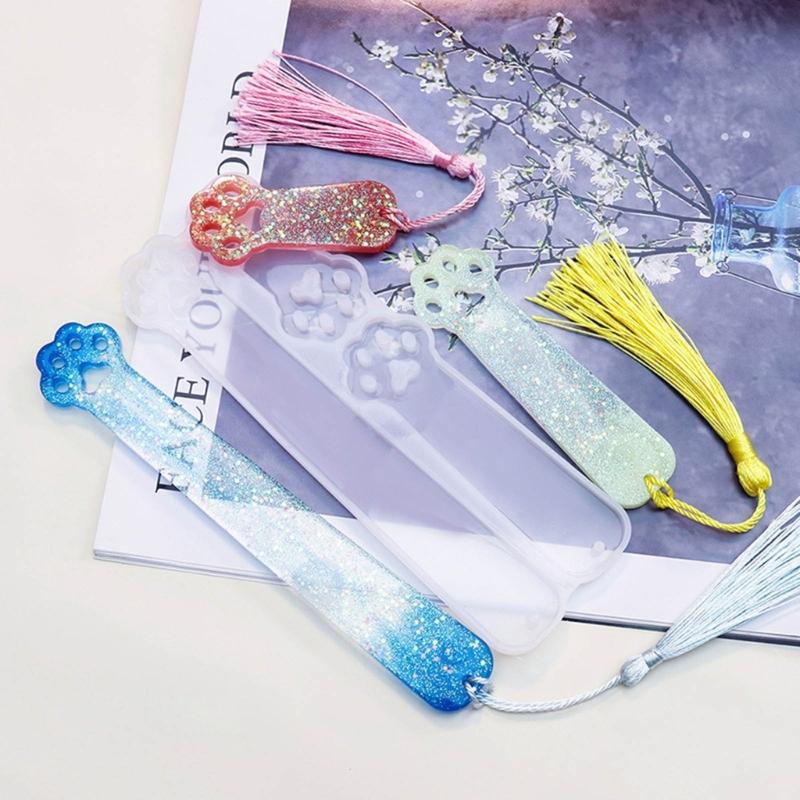 Rectangle Cat Claw Dolphin Silicone Mold DIY Bookmark Resin Mold Jewelry Pendant Mold for DIY Crafts Bookmark Making