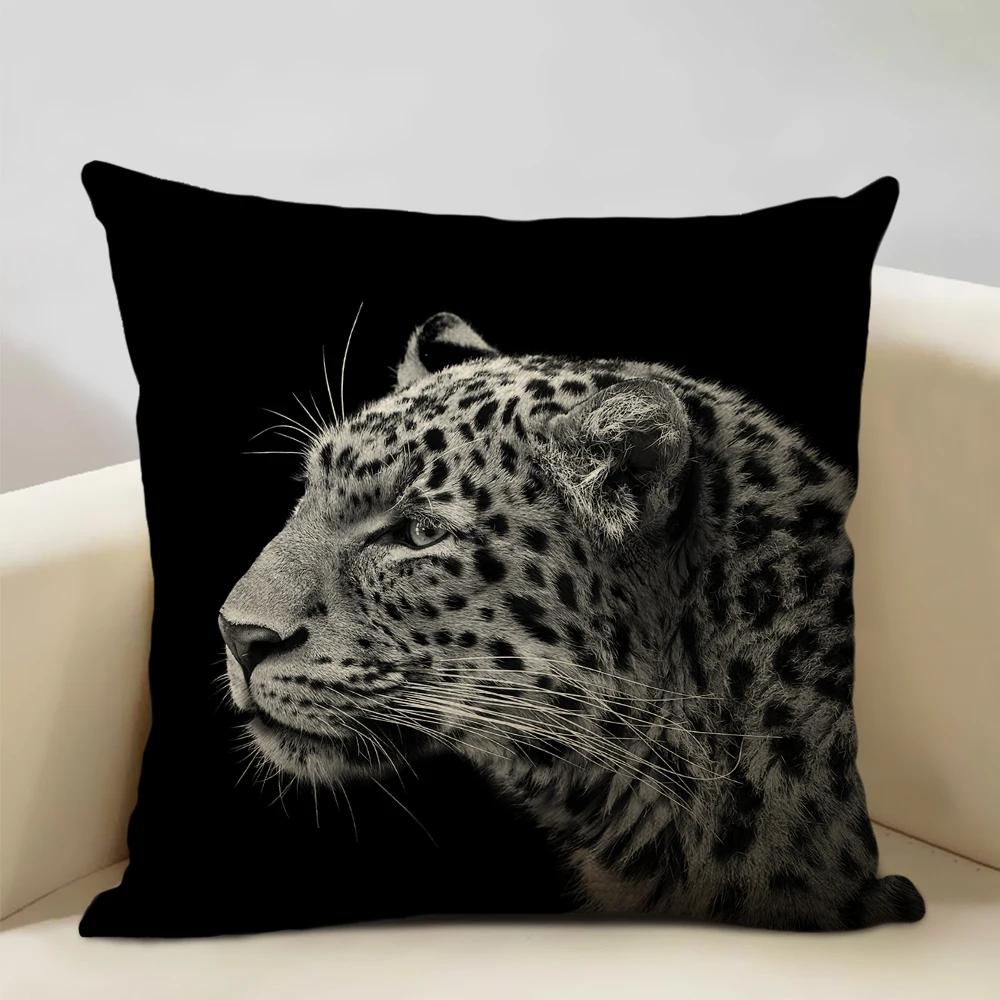Animal Portrait Cushion Cover,Lion, Tiger, and Bear Patterns,Home Sofa Decorative Throw Pillow Case Perfect Children's Gift