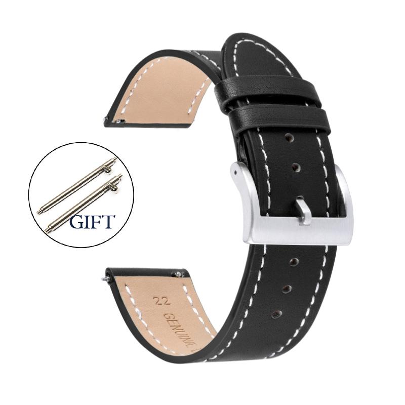 Fashion Men Quick Release Watch Strap Sport Watch Bracelet Vintage Cowhide Watchband 18/20/22/24mm Replacement Universal Bands