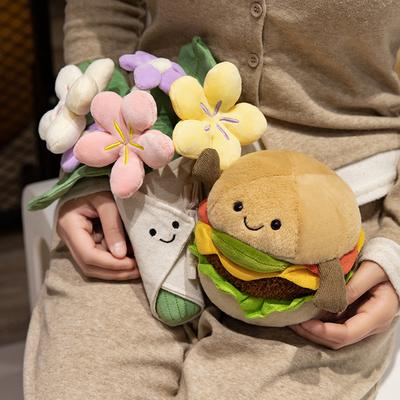 Creative Fun Bouquet of Flowers, Roses, Dolls, Hamburger, Plush Toys, Children's Girls Birthday Gifts