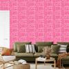 Polynesian Geometric Pattern Wallpaper Powder Pink and Rose 50x1000