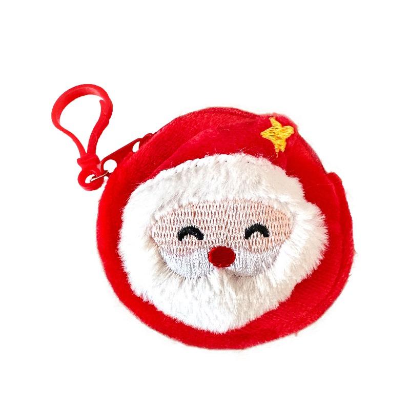 Roztomilá vánoční peněženka na mince, Kreativní plyšový přívěsek na hračku, Dětský vánoční přívěsek na sáček se sladkostmi, Malý dárek